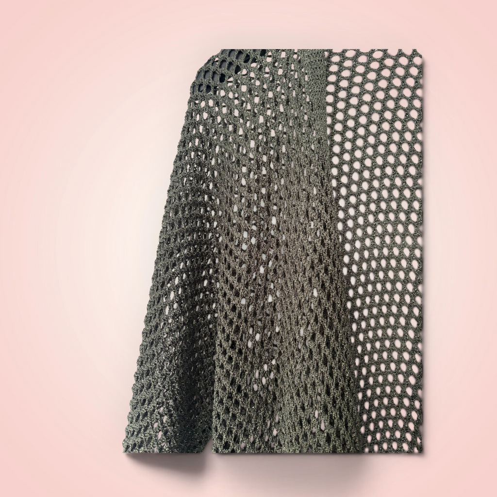 Cardigan gehaakt glitter - kaki