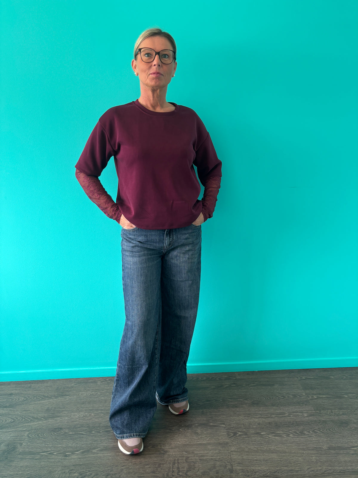 Jeans blauw brede pijp