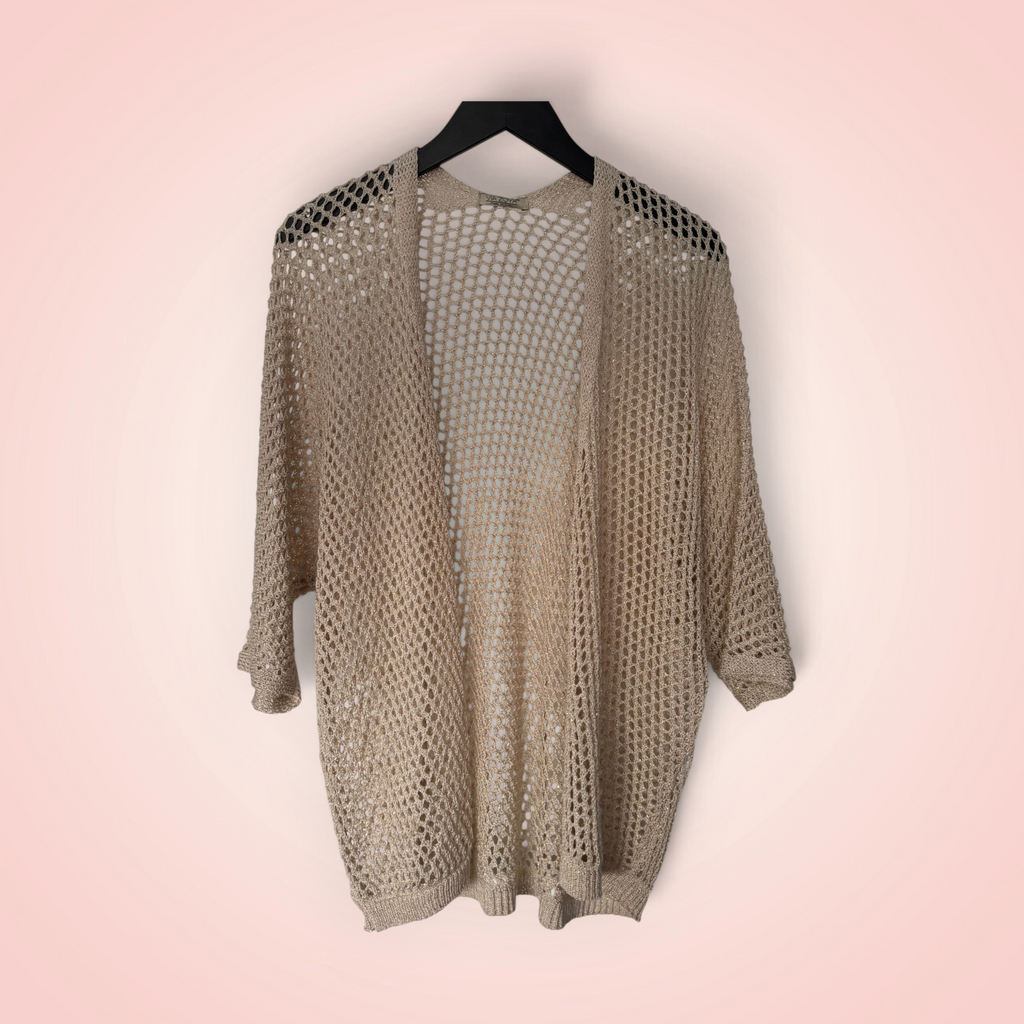 Cardigan gehaakt glitter - creme