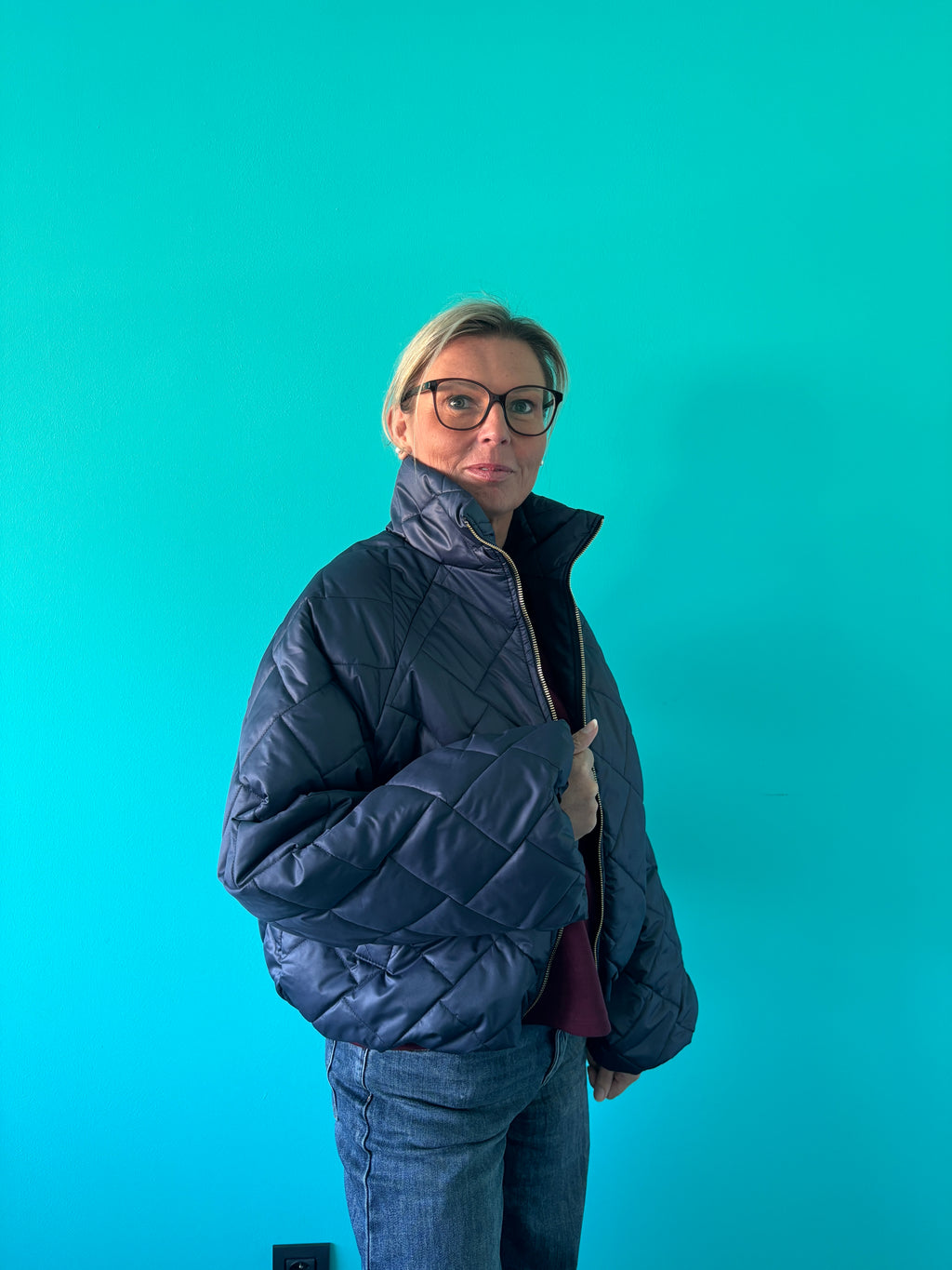 Jas effen - blauw
