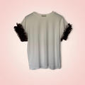 T-shirt speciale mouw - bruin