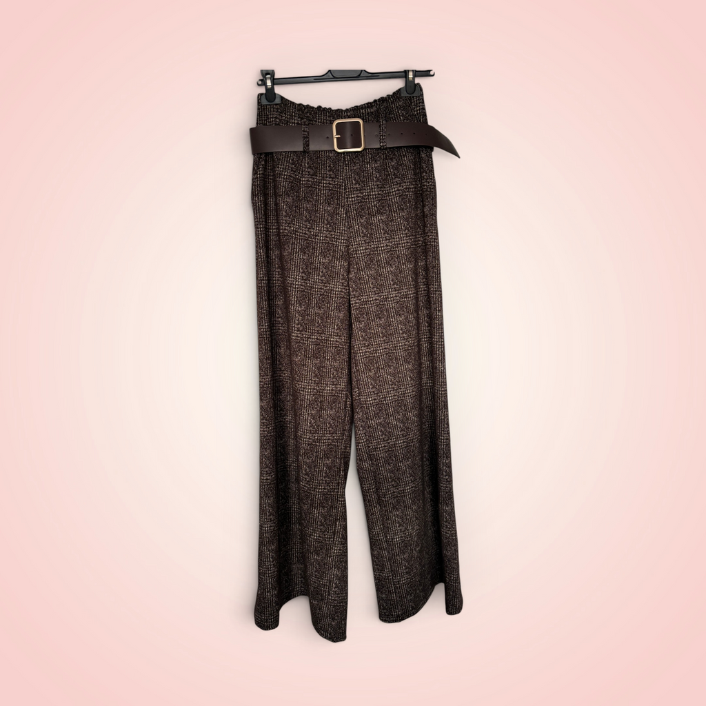 Broek brede pijp dikker stof - bruin
