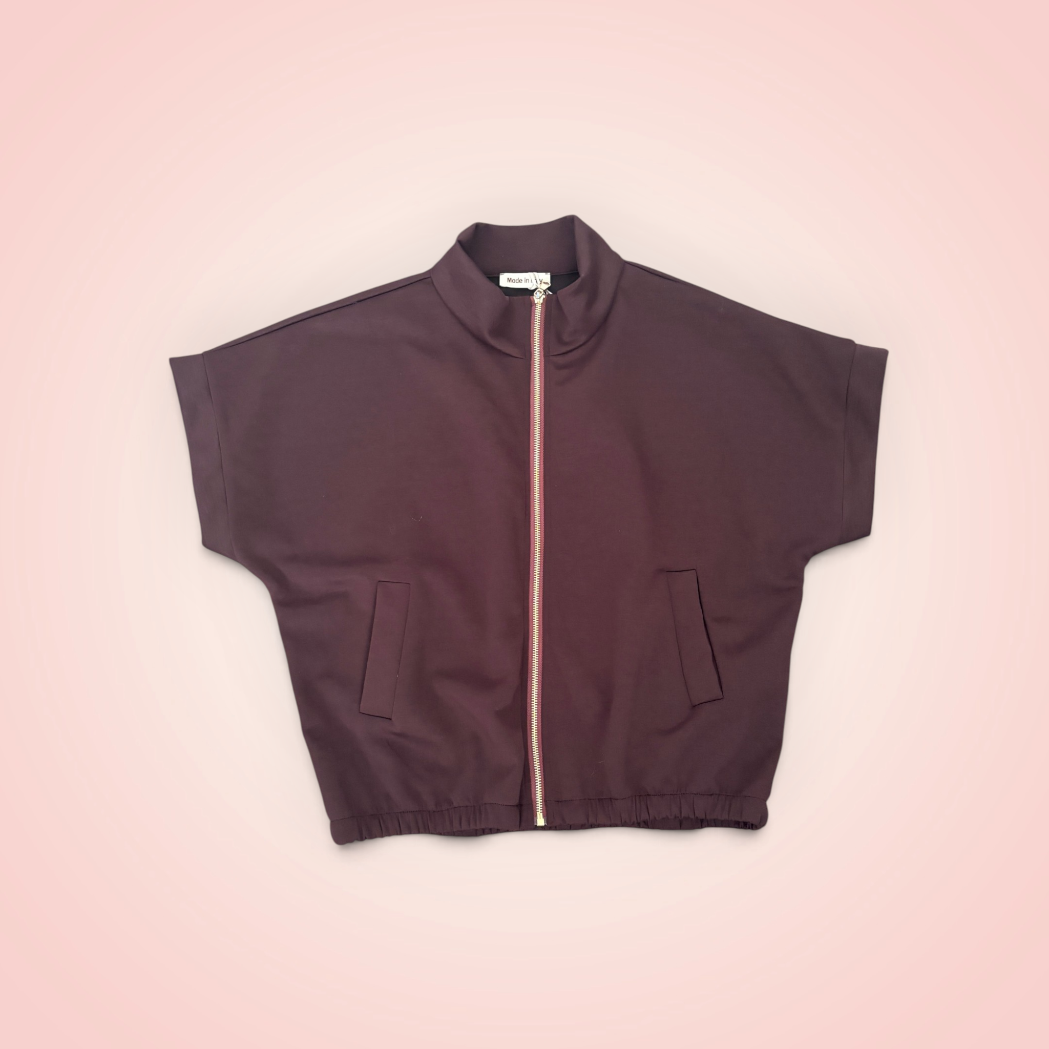 Jasje korte mouw bomber - bordeaux