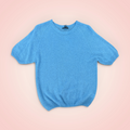 Trui korte mouw effen - blauw