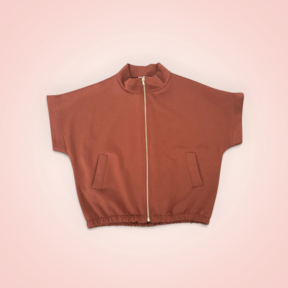 Jasje korte mouw bomber - bruin