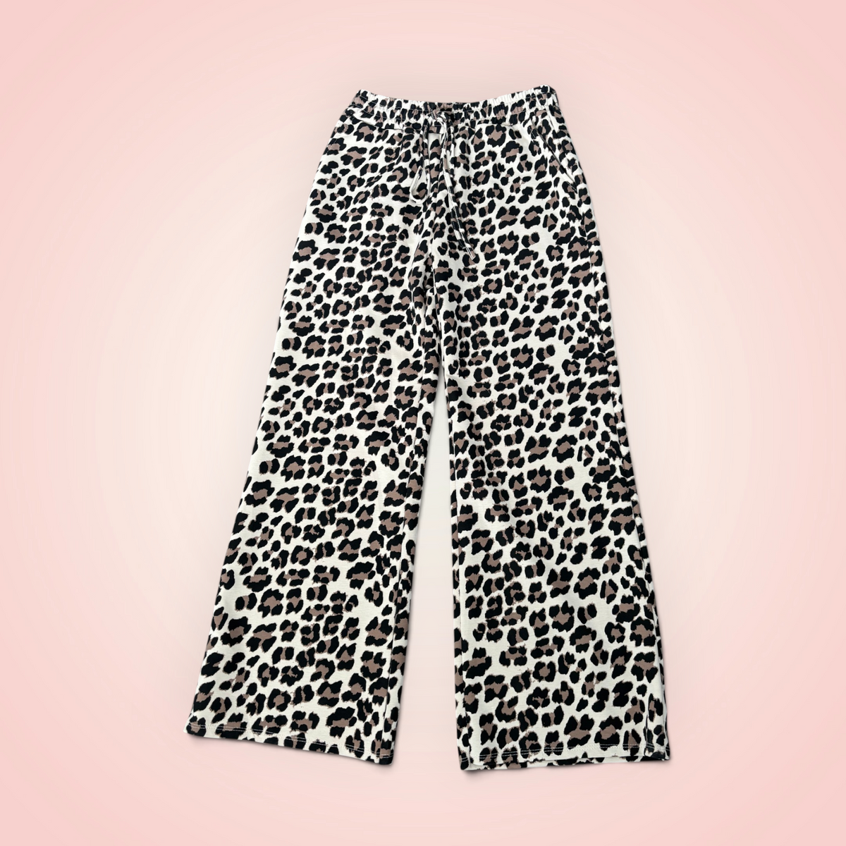 Broek leopard brede pijp
