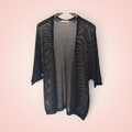 Cardigan gehaakt glitter - zwart