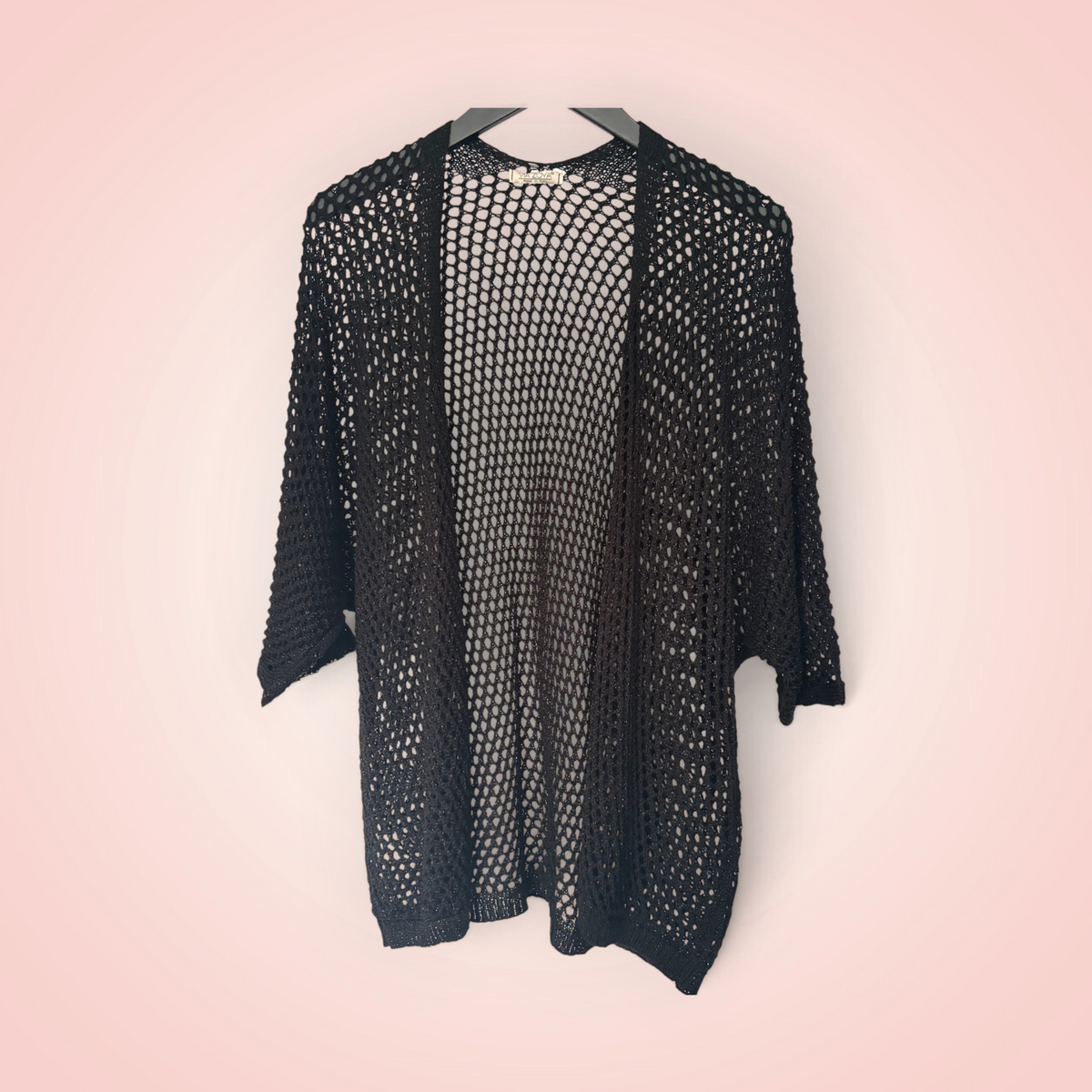 Cardigan gehaakt glitter - zwart