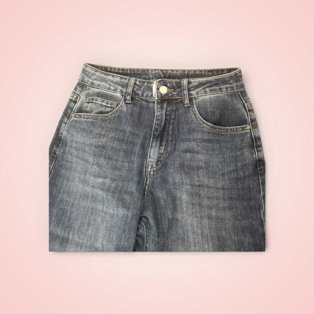 Jeans blauw brede pijp