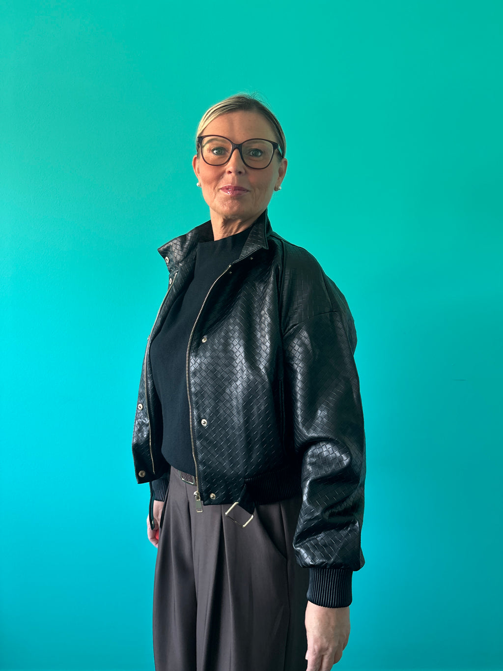 Jasje leder look - zwart