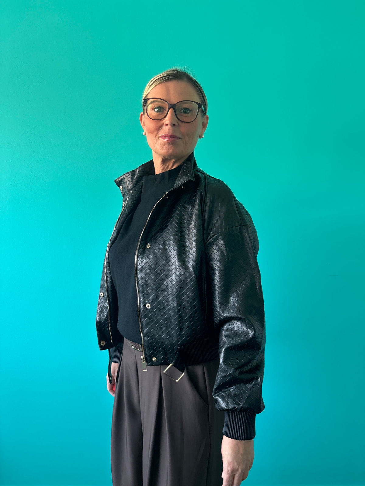 Jasje leder look - zwart