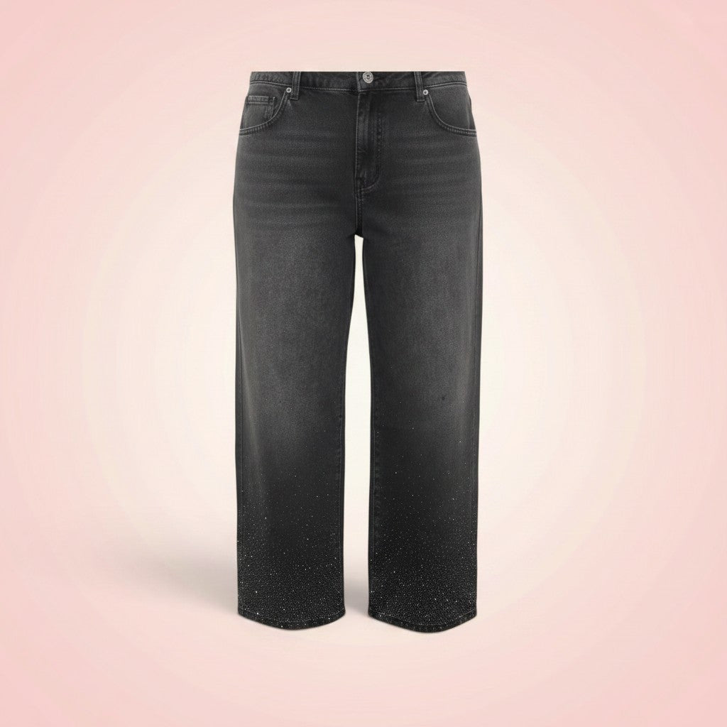 Jeans zwart hoge taille