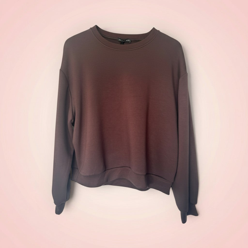 Sweater met open rug - bruin