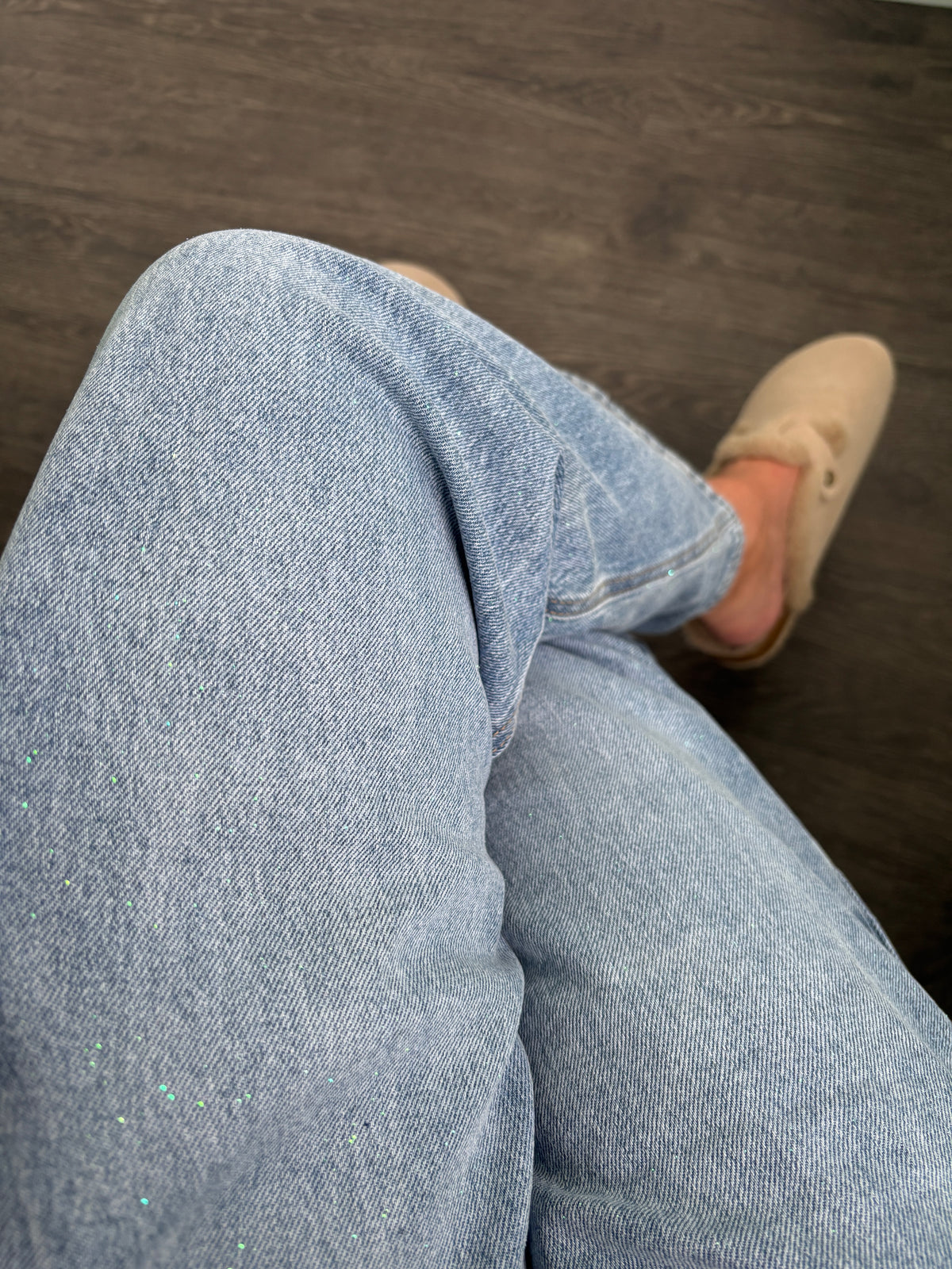Jeans barrel glitter