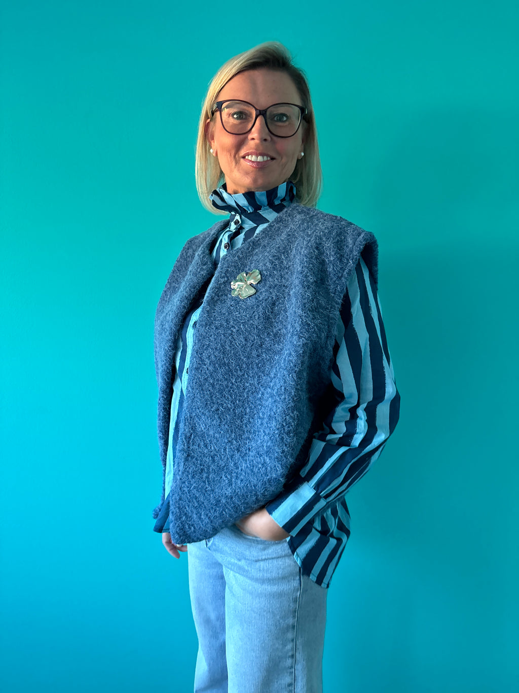 Bodywarmer effen - blauw