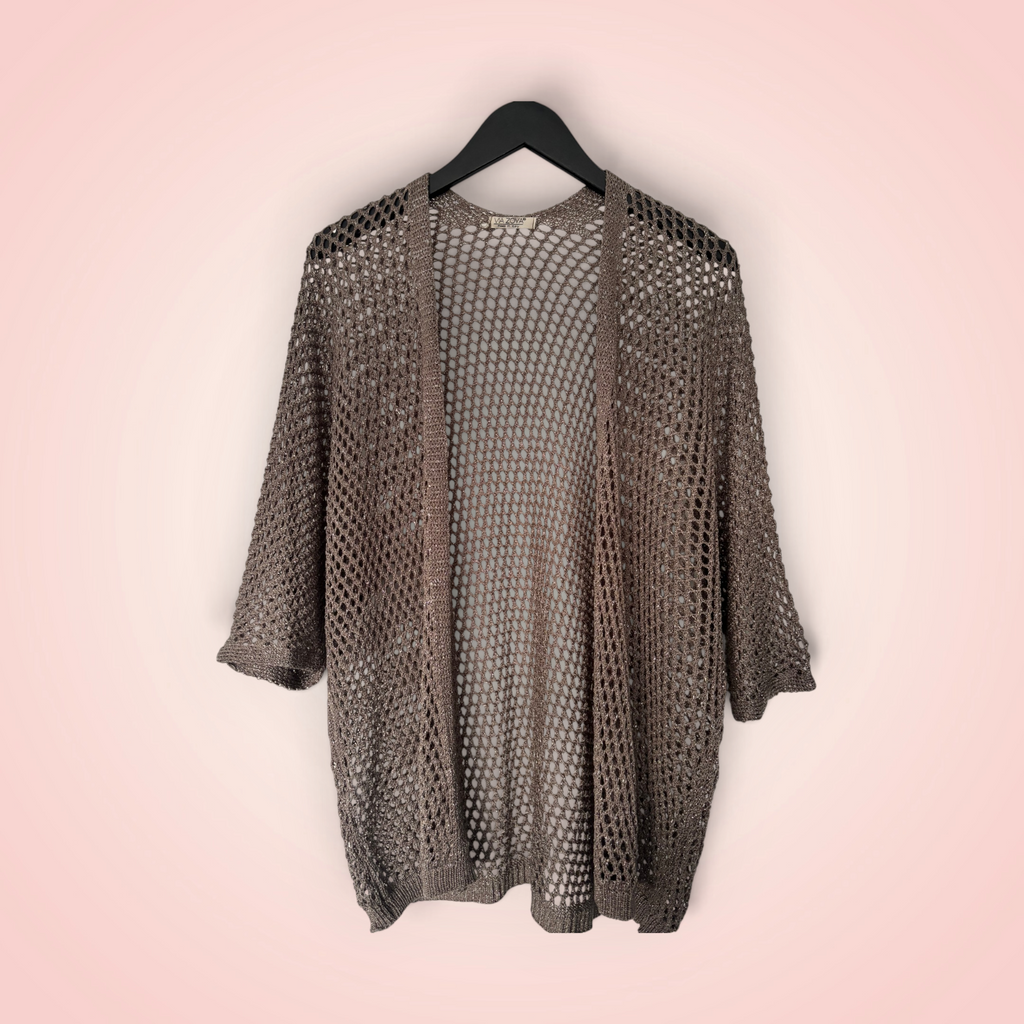 Cardigan gehaakt glitter - zand