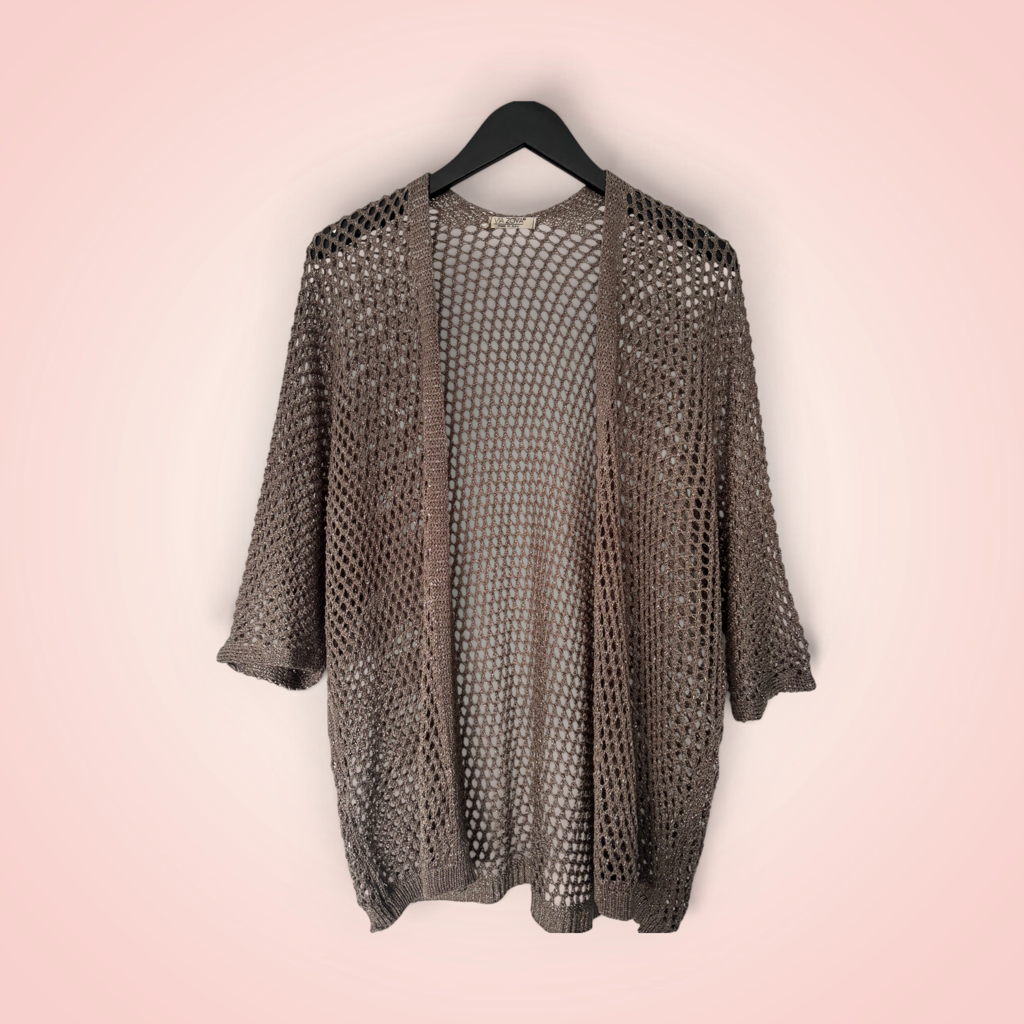 Cardigan gehaakt glitter - zand