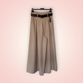 Broek brede pijpen met riem - beige