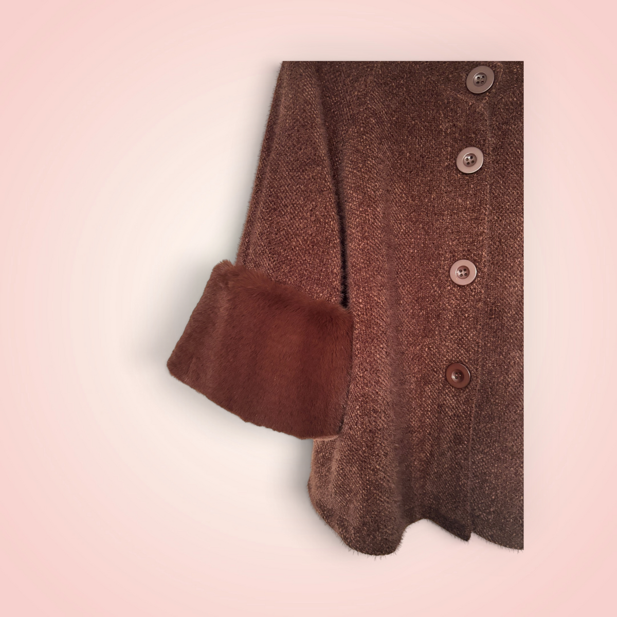 Cardigan faux fur - bruin