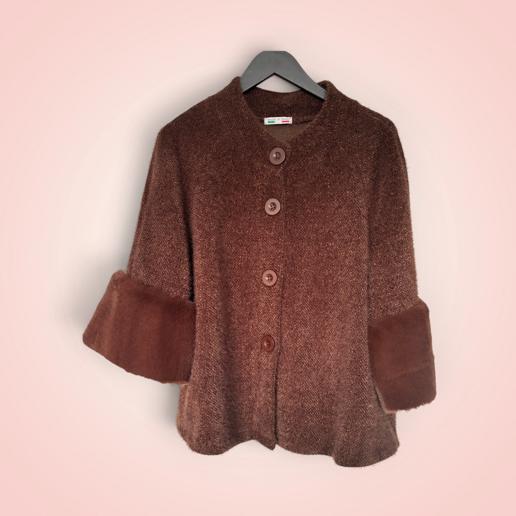 Cardigan faux fur - bruin