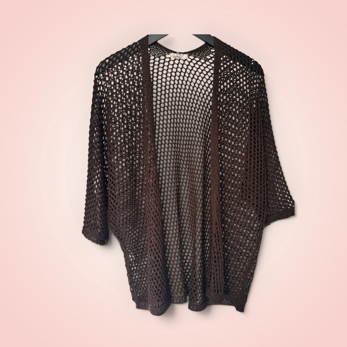 Cardigan gehaakt glitter - bruin