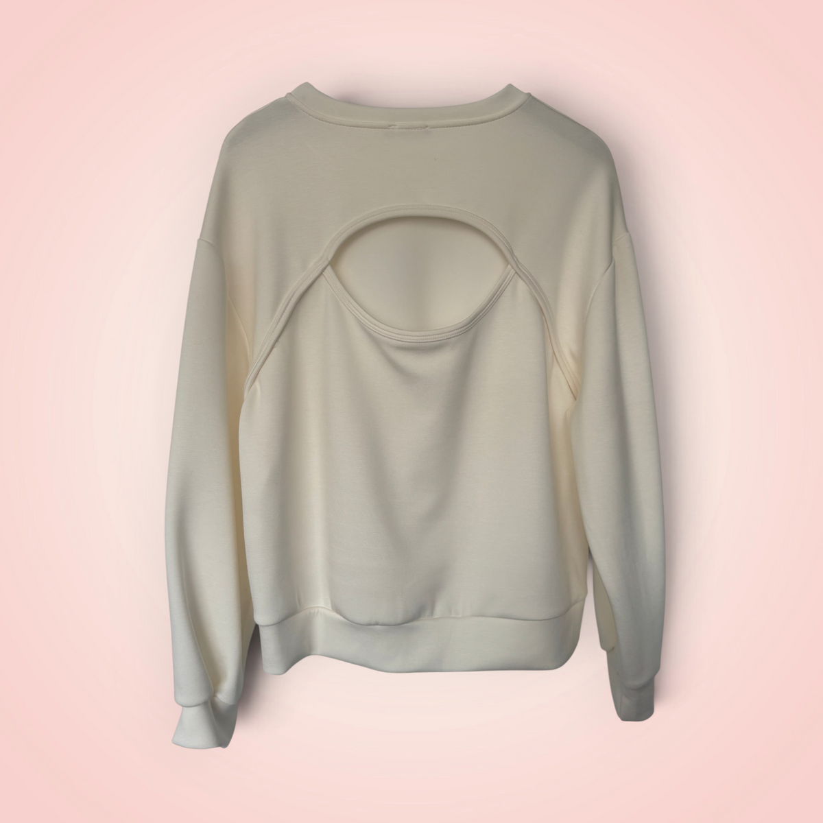 Sweater met open rug - wit