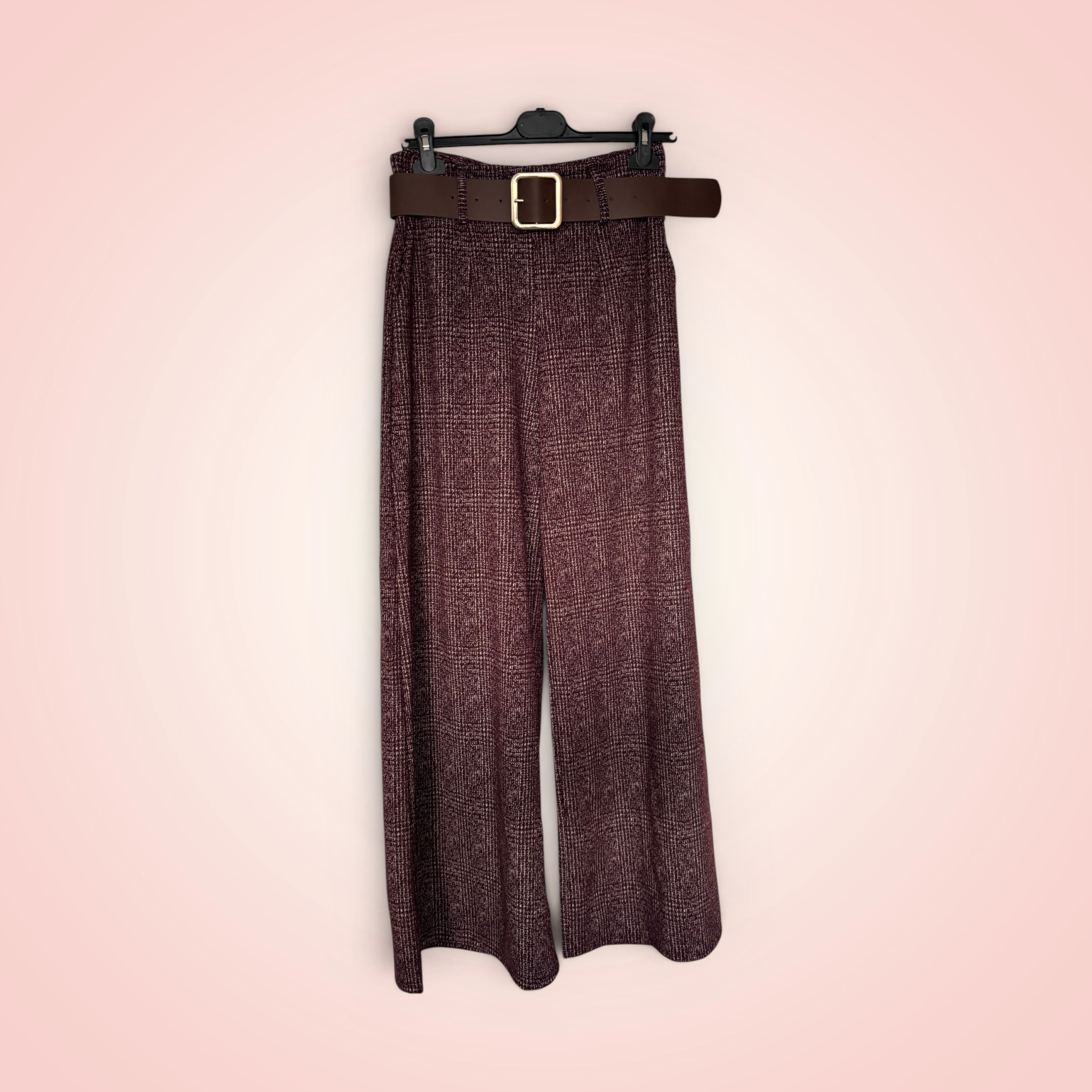 Broek brede pijp dikker stof - bordeaux