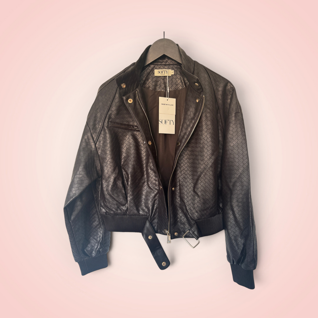 Jasje leder look - bruin