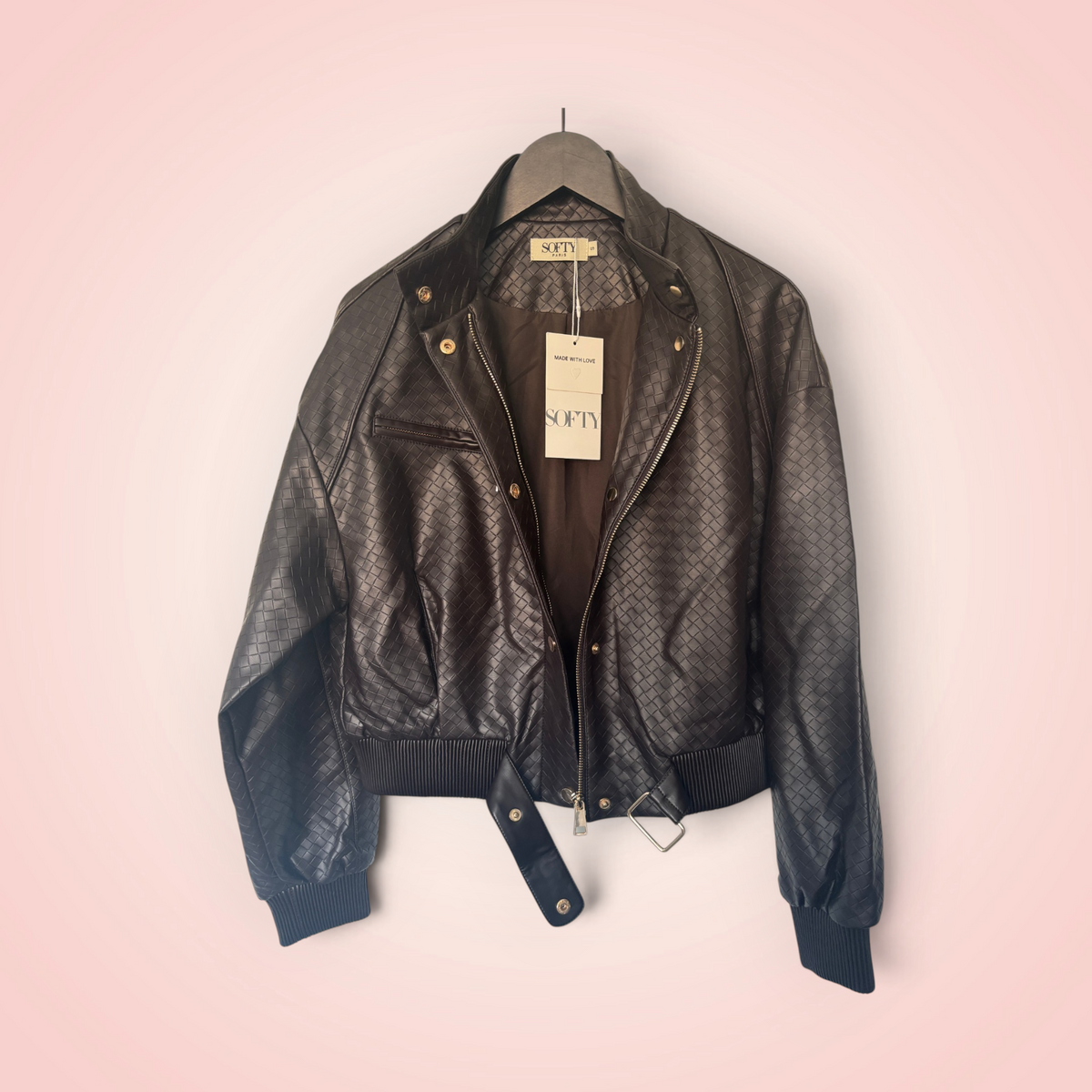 Jasje leder look - bruin