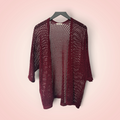 Cardigan gehaakt glitter - bordeaux
