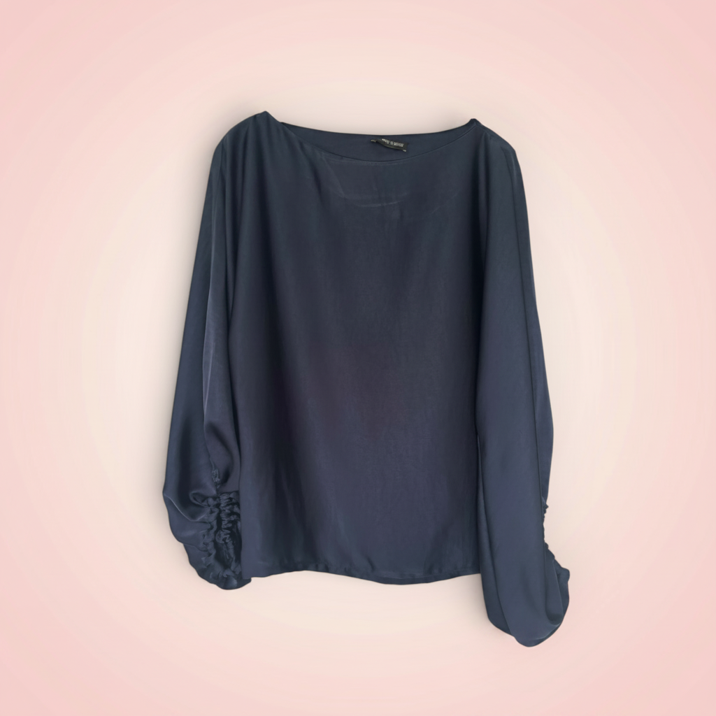 Bloes boothals driekwart mouw - blauw