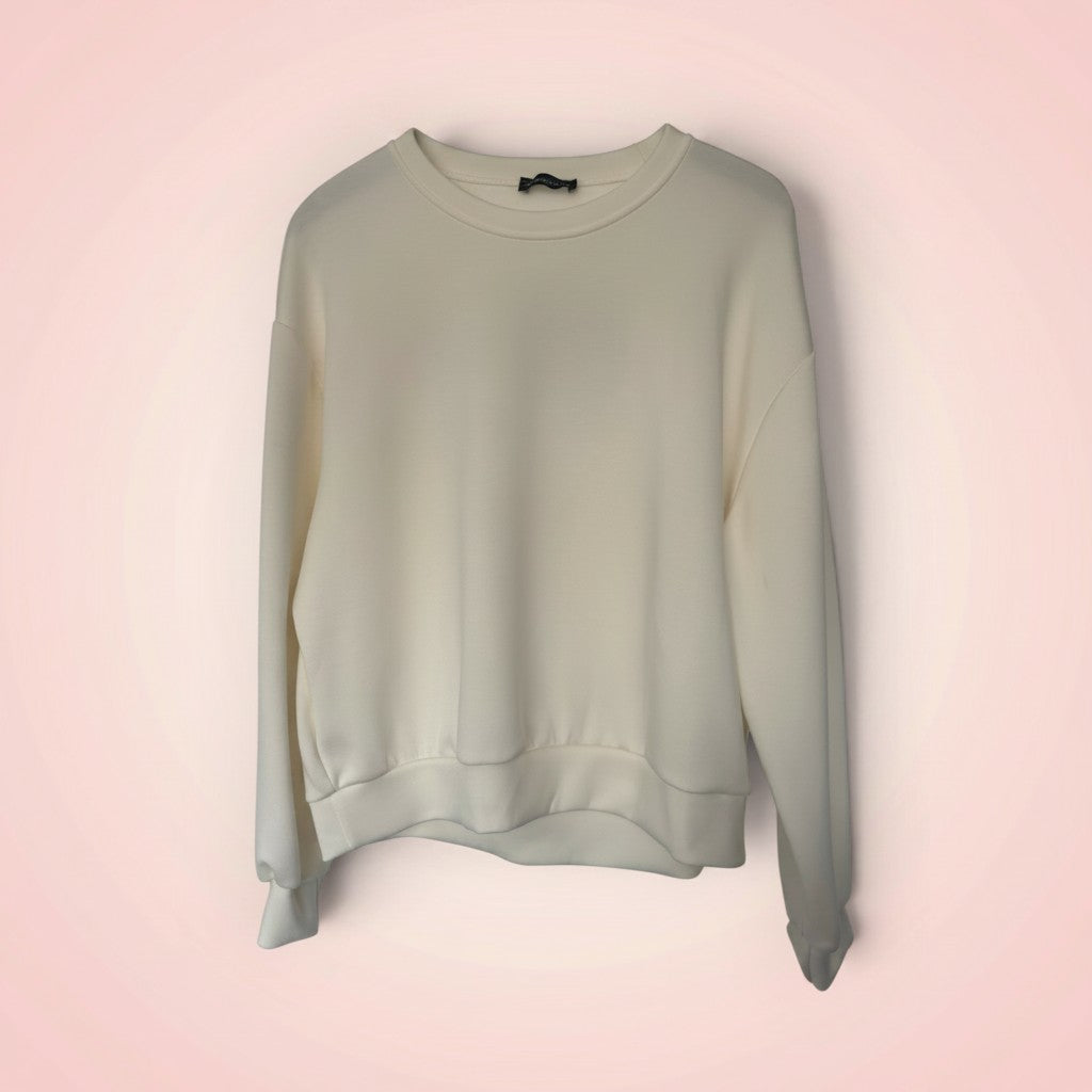 Sweater met open rug - wit