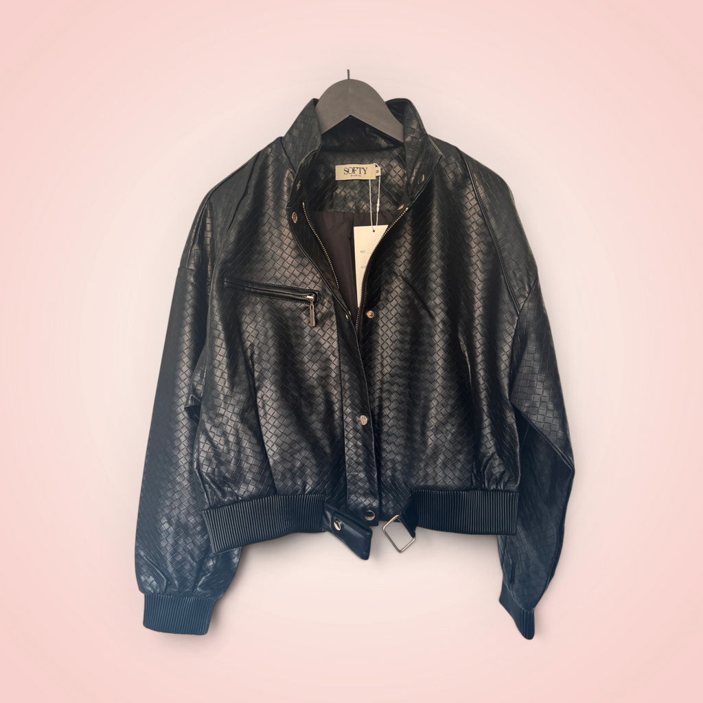 Jasje leder look - zwart