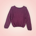 Trui lange mouwen effen - aubergine
