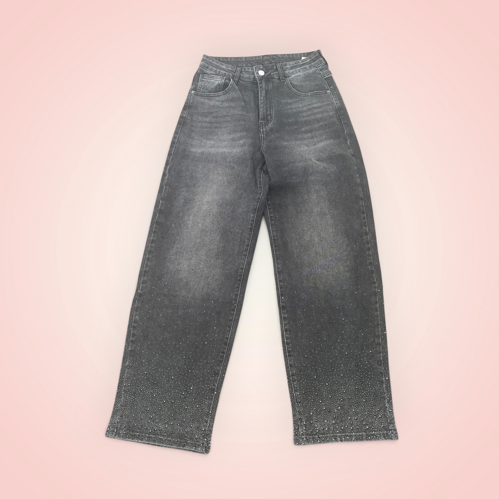 Jeans zwart hoge taille