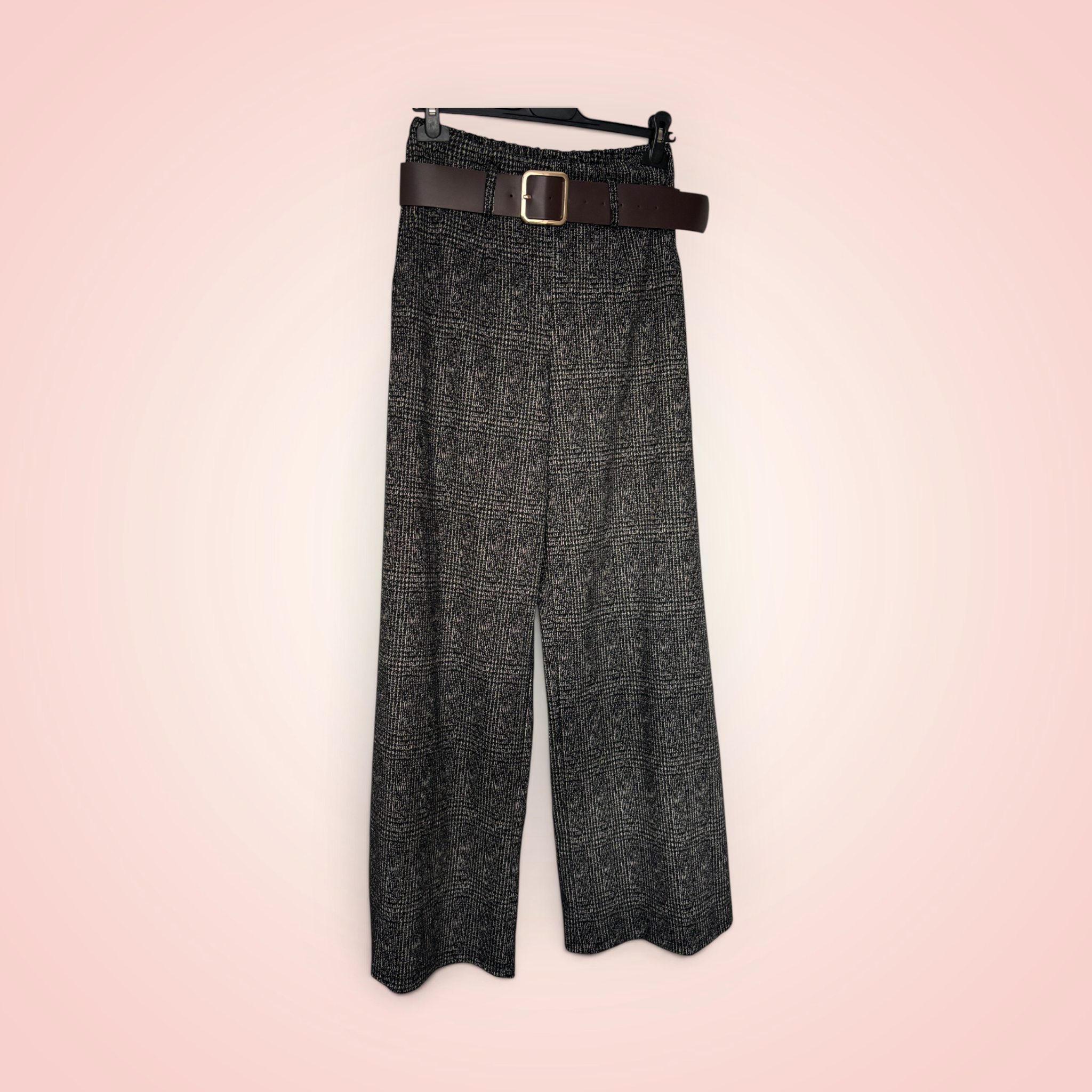 Broek brede pijp dikker stof - zwart