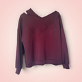 Sweater met open schouder - bordeaux