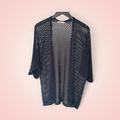Cardigan gehaakt glitter - marineblauw