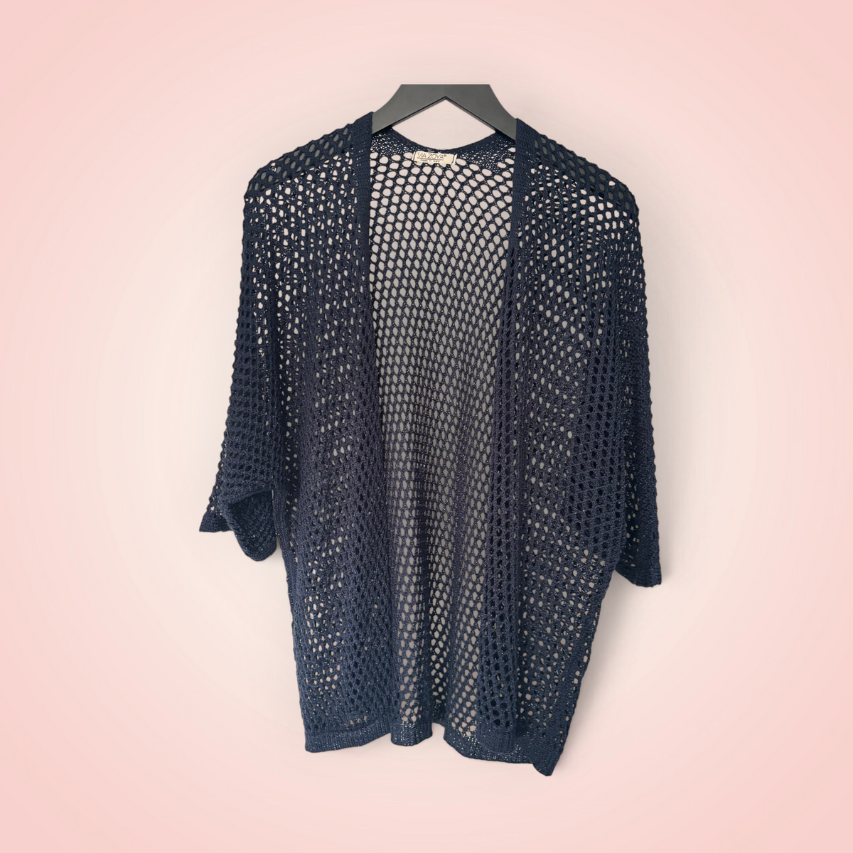 Cardigan gehaakt glitter - marineblauw