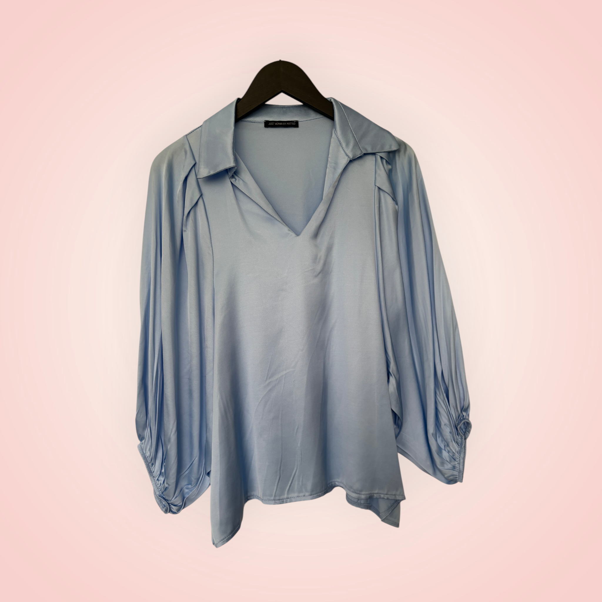 Bloes V hals driekwart mouw - blauw