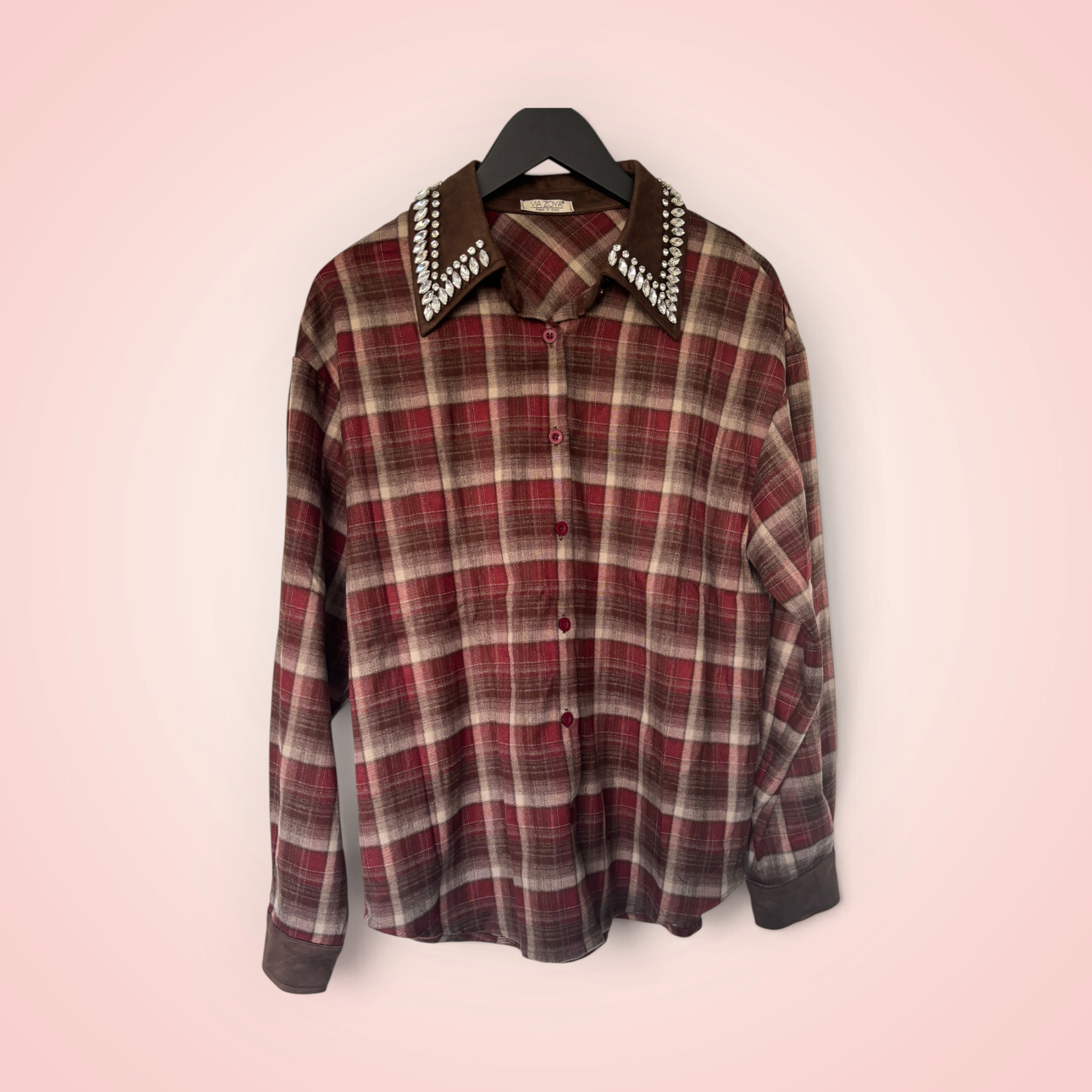 Hemd geruit met steentjes