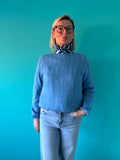 Trui lange mouwen effen - blauw