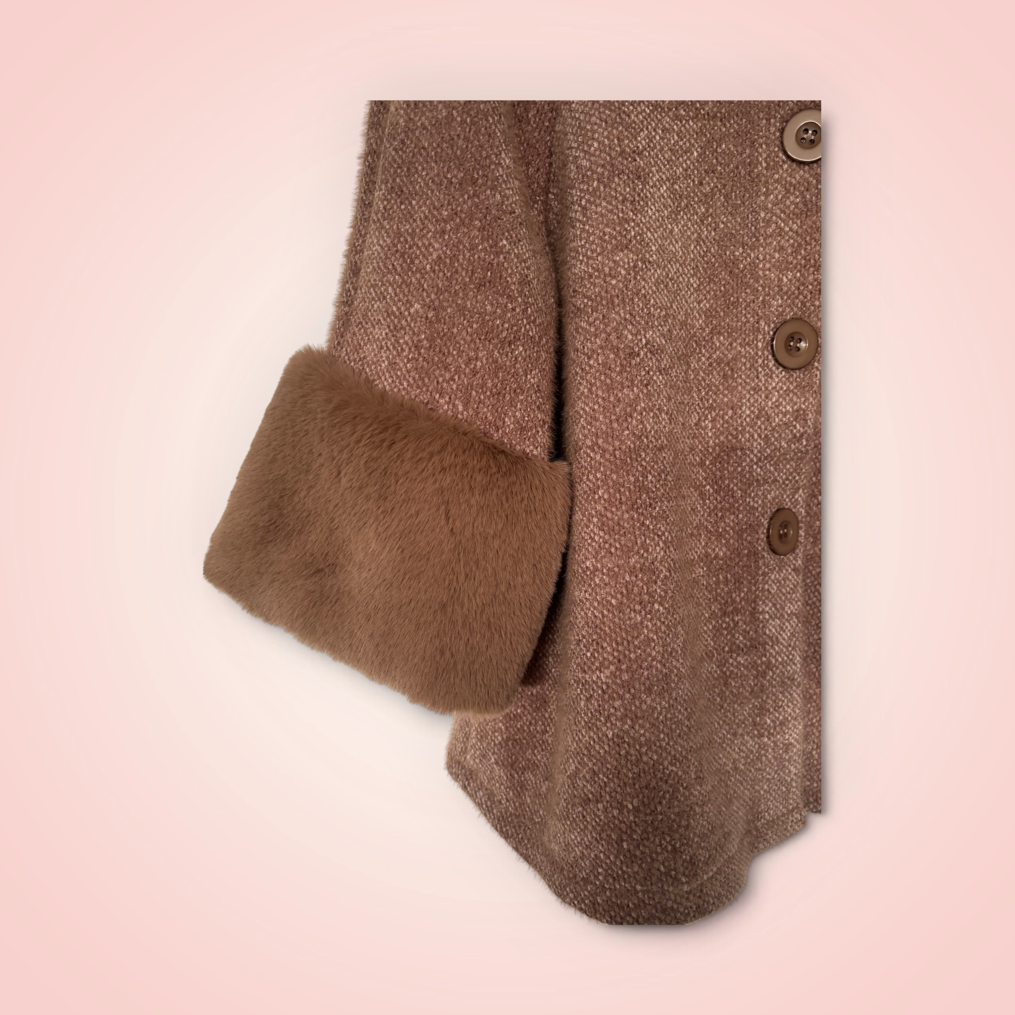 Cardigan faux fur - zand
