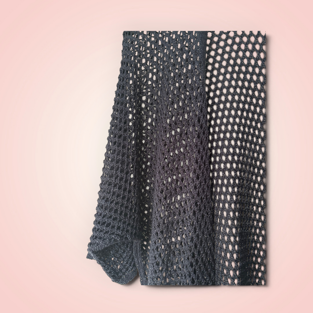 Cardigan gehaakt glitter - marineblauw