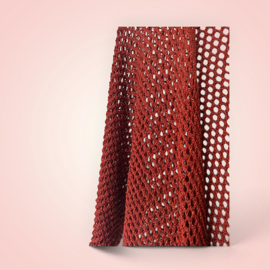Cardigan gehaakt glitter - roest