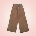 Broek satijn look - bruin