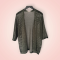 Cardigan gehaakt glitter - kaki