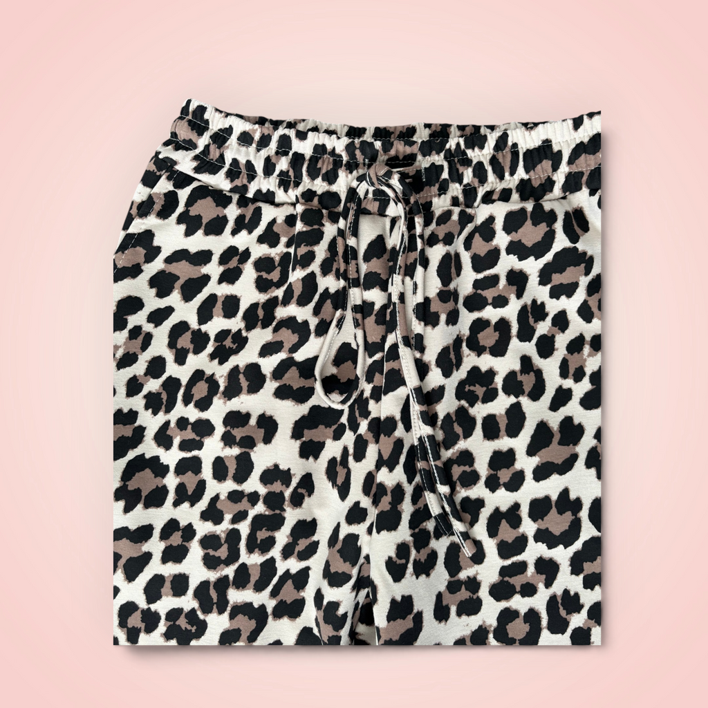 Broek leopard brede pijp