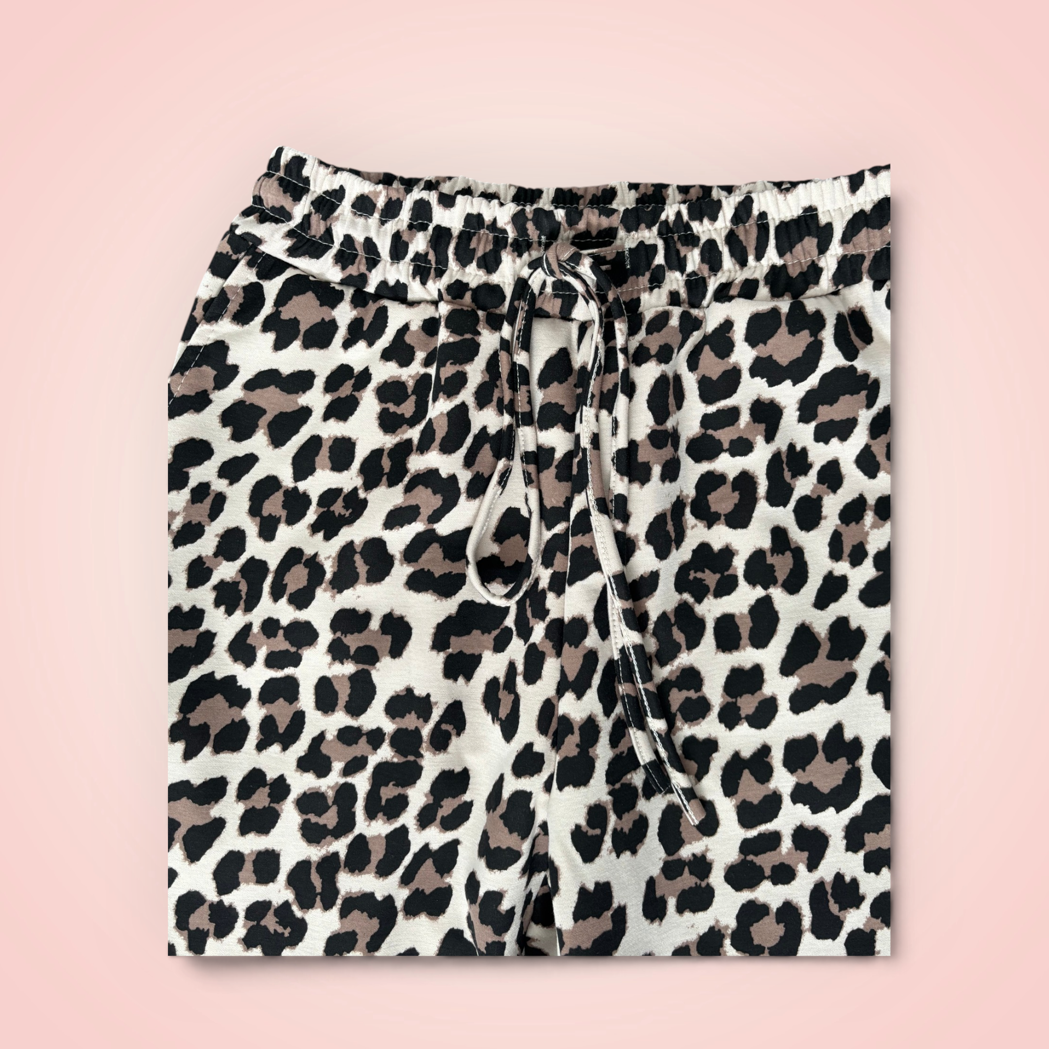 Broek leopard brede pijp