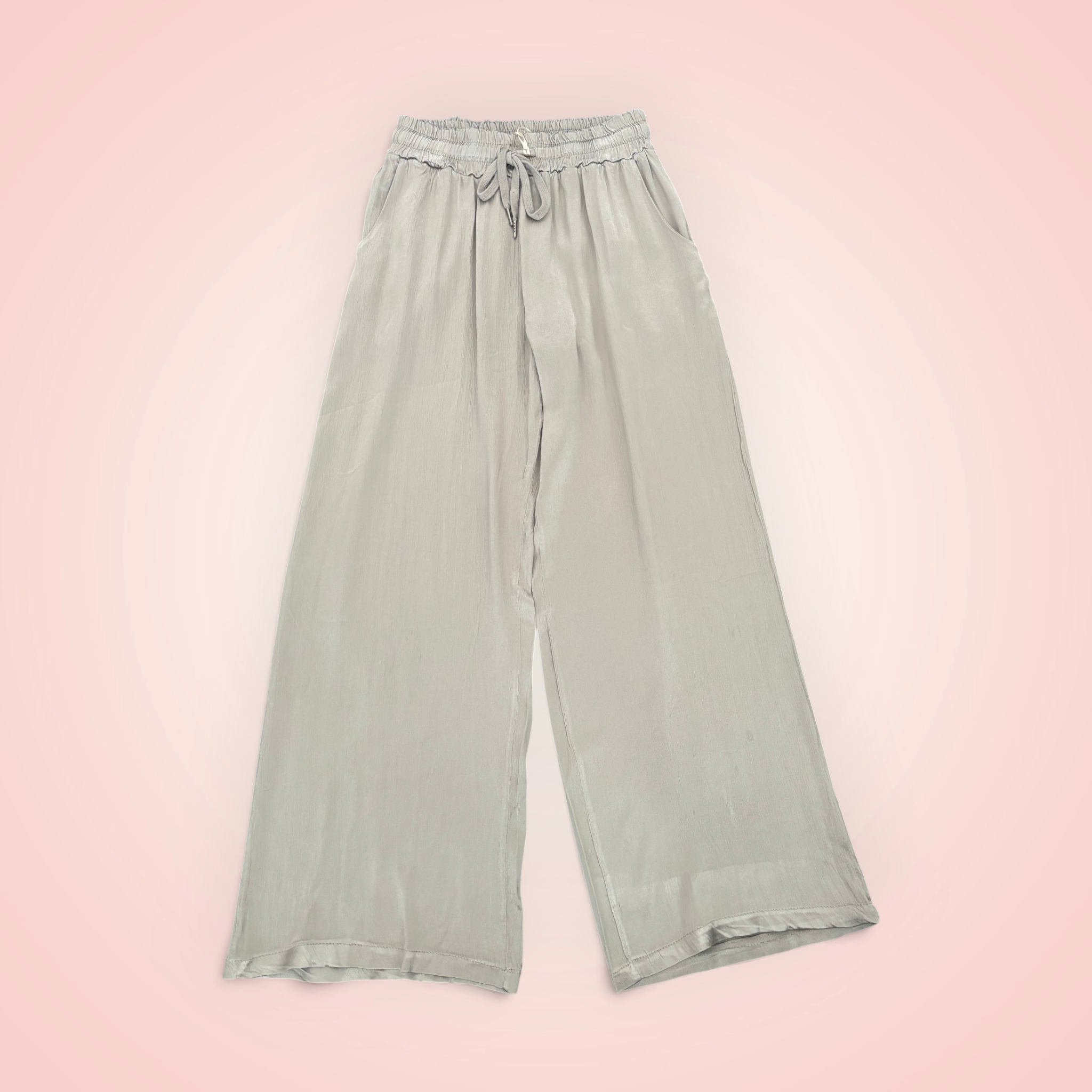 Broek satijn look - beige